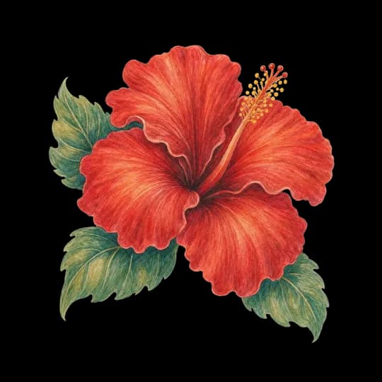 El motivo: el hibisco abierto